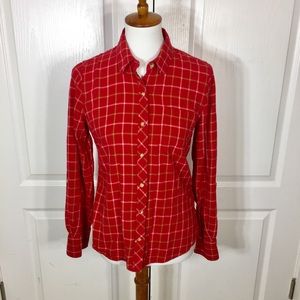 Lucky Brand Red & Green Plaid Button Down Flannel